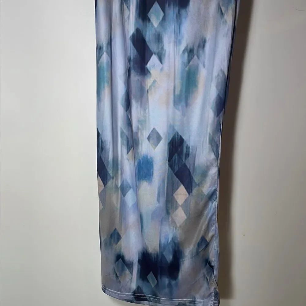 Blue Geometric Maxi skirt - Picture 8 of 9